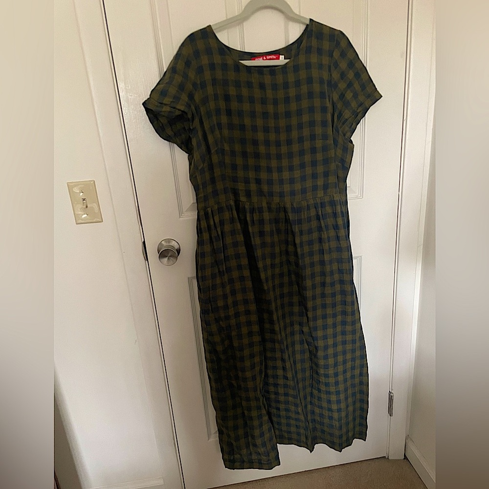 Pyne and Smith olive check dress no. 17, XL